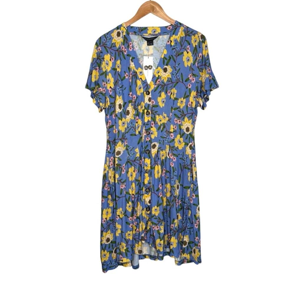 NWT French Connection Eloise Meadow Jersey VNeck Dress size 10 - Picture 2 of 15